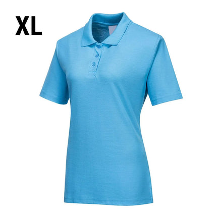 GGM Gastro Women’s Cotton Polo Shirt - Sky Blue - Size: XL