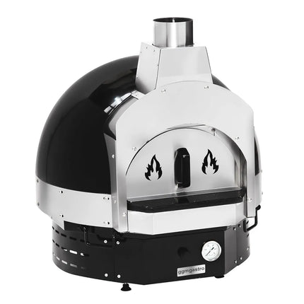 GGM Gastro Wood-Fired Pizza Oven - Single Deck - Black - up to 400°C - with Base frame