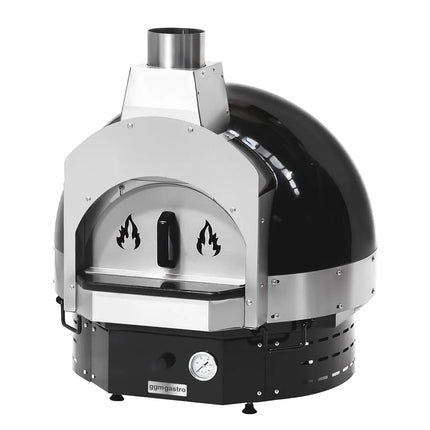 GGM Gastro Wood-Fired Pizza Oven - Single Deck - Black - up to 400°C - with Base frame