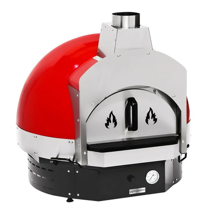 GGM Gastro Wood-Fired Pizza Oven - Single Deck - Red - up to 400°C - with Base frame