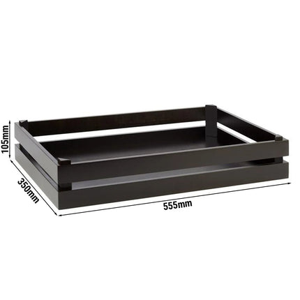 GGM Gastro Wooden Box - SUPERBOX - Black - Height: 105mm - suitable for GN 1/1