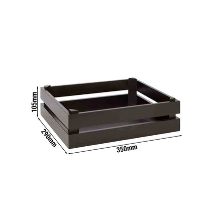 GGM Gastro Wooden Box - SUPERBOX - Black - Height: 105mm - suitable for GN 1/2