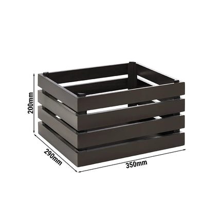 GGM Gastro Wooden Box - SUPERBOX - Black - Height: 200mm - suitable for GN 1/2