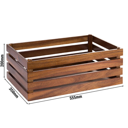 GGM Gastro Wooden Box | SUPERBOX - Brown - Height: 200mm - suitable for GN 1/1