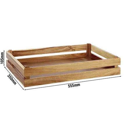 GGM Gastro Wooden Box - SUPERBOX - Height: 105mm - suitable for GN 1/1 - Brown - Wood