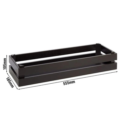 GGM Gastro Wooden Box - SUPERBOX - Height: 105mm - Wood - Black - suitable for GN plates
