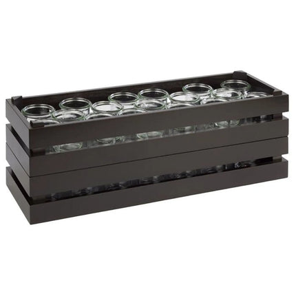 GGM Gastro Wooden Box - SUPERBOX - Height: 105mm - Wood - Black - suitable for GN plates
