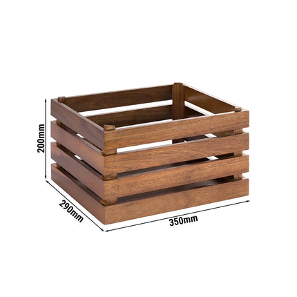GGM Gastro Wooden Box - SUPERBOX - Height: 200mm - suitable for GN 1/2 - Brown - 350x290mm