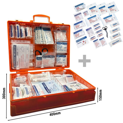 GGM Gastro Workplace First Aid Kit – DIN 13169 - Wall-mountable - ABS case - Orange - 400×150×300 mm