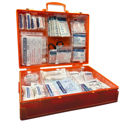 GGM Gastro Workplace First Aid Kit – DIN 13169 - Wall-mountable - ABS case - Orange - 400×150×300 mm