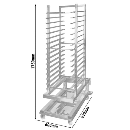 GGM Gastro Xe Đẩy 16x EN 600x400 - 600x830x1750mm - Thép Không Gỉ - Cho BB1646GW-TP