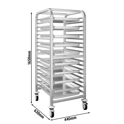 GGM Gastro Xe Đẩy Khay Bánh Ngọt - Thép Không Gỉ - 15 Tầng - Cho 15 Khay 600x400mm