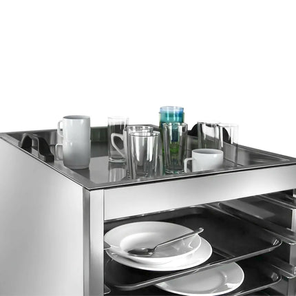 GGM Gastro Xe Đẩy Khay GN Inox - 10 Tầng - Cho 10 Khay GN 2/1 - Bánh Xe Phanh Êm