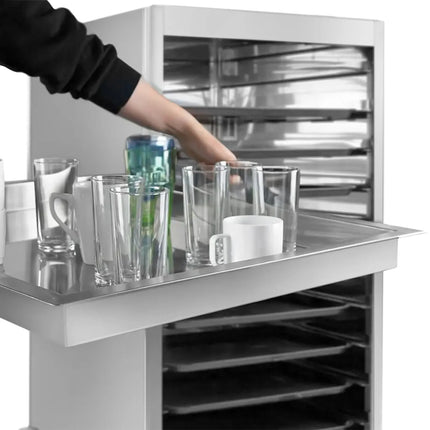 GGM Gastro Xe Đẩy Khay GN Inox - 10 Tầng - Cho 10 Khay GN 2/1 - Bánh Xe Phanh Êm