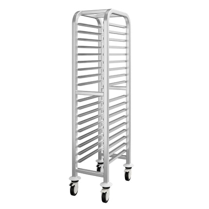 GGM Gastro Xe Đẩy Khay GN - Thép Không Gỉ - 17 Tầng - Cho 17 Khay GN 1/1 - Bánh Xe Có Phanh Êm