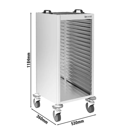 GGM Gastro Xe Đẩy Khay Inox - 18 Tầng - Cho 18 Khay 420x280mm - Bánh Xe Phanh Êm