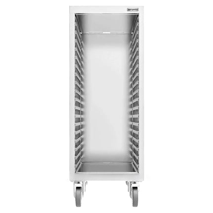 GGM Gastro Xe Đẩy Khay Inox - 18 Tầng - Cho 18 Khay 420x280mm - Bánh Xe Phanh Êm