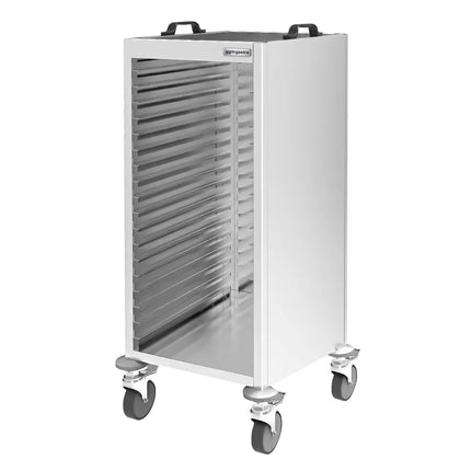 GGM Gastro Xe Đẩy Khay Inox - 18 Tầng - Cho 18 Khay 420x280mm - Bánh Xe Phanh Êm