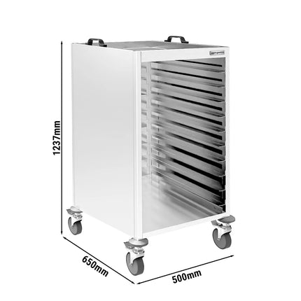 GGM Gastro Xe Đẩy Khay Inox - 18 Tầng - Cho 18 Khay 530x370mm - Bánh Xe Phanh Êm