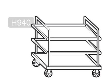 GGM Gastro Xe Đẩy Phục Vụ - Hạng Nặng - 800x500mm - 3 Tầng