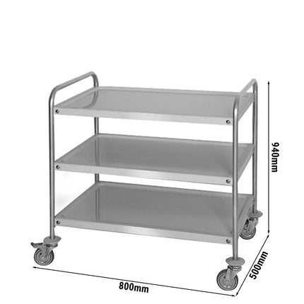GGM Gastro Xe Đẩy Phục Vụ - Hạng Nặng - 800x500mm - 3 Tầng
