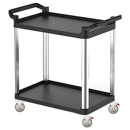 GGM Gastro Xe Đẩy Phục Vụ - Xe Phục Vụ & Dọn Bàn - Nhựa - 800x500mm - 2 Tầng - Bánh Xe Êm