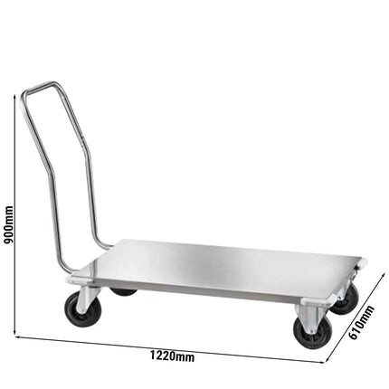 GGM Gastro Xe Đẩy Vận Chuyển - 610x1220mm - 1 Khoang Chứa - Có Tay Đẩy