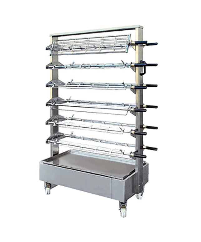 GGM Gastro Xe Đẩy Xiên Di Động 12 Xiên - 1150x500x1600mm - Thép Không Gỉ