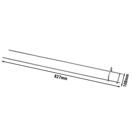 GGM Gastro Xiên Đôi Cho Lò Quay Gà - 108x827x45mm - Thép Không Gỉ - Cho Dòng EM742 & EM1484