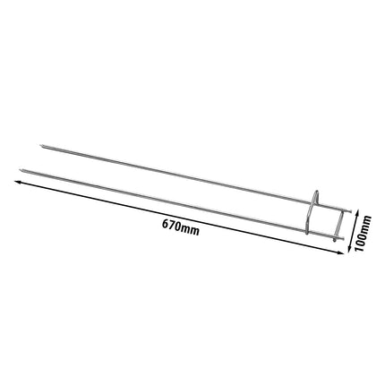 GGM Gastro Xiên Đôi Cho Lò Quay Gà - 670x100x30mm - Thép Không Gỉ - Cho Dòng EM420