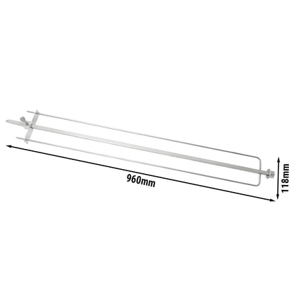 GGM Gastro Xiên Thép Không Gỉ Cho Lò Quay Gà - 118x960mm - Thép Không Gỉ - Cho Dòng HGGM