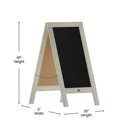 Giá Bảng Phấn Nam Châm 2 Mặt Flash Furniture HGWA-GDI-CRE8-654315-GG - 50.8 x 101.6 cm, Gỗ Thông, Trắng Cổ Điển