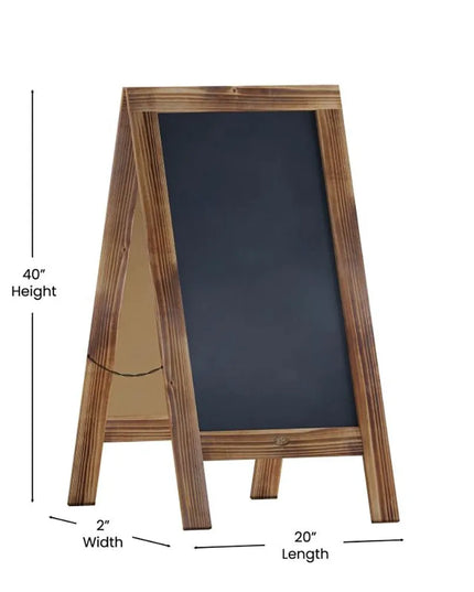 Giá Bảng Phấn Từ Tính Hai Mặt Flash Furniture HGWA-GD1I-CRE8-942315-GG - 50.8cm x 101.6cm, Gỗ Thông, Màu Nâu Mộc Mạc