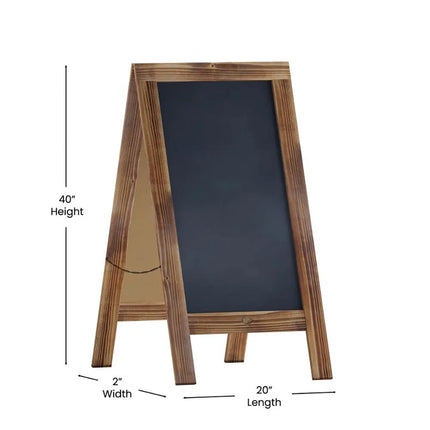 Giá Bảng Phấn Từ Tính Hai Mặt Flash Furniture HGWA-GD1I-CRE8-942315-GG - 50.8cm x 101.6cm, Gỗ Thông, Màu Nâu Mộc Mạc