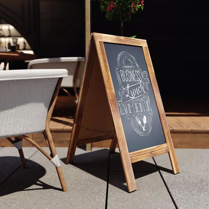 Giá Bảng Phấn Từ Tính Hai Mặt Flash Furniture HGWA-GD1I-CRE8-942315-GG - 50.8cm x 101.6cm, Gỗ Thông, Màu Nâu Mộc Mạc