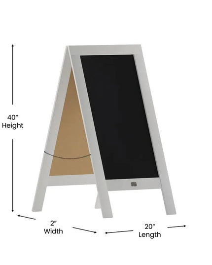 Giá Bảng Phấn Từ Tính Hai Mặt Flash Furniture HGWA-GDI-CRE8-754315-GG - 50.8 cm x 101.6 cm, Gỗ Thông, Màu Trắng
