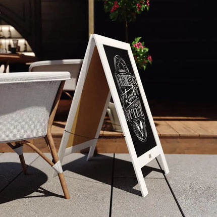 Giá Bảng Phấn Từ Tính Hai Mặt Flash Furniture HGWA-GDI-CRE8-754315-GG - 50.8 cm x 101.6 cm, Gỗ Thông, Màu Trắng