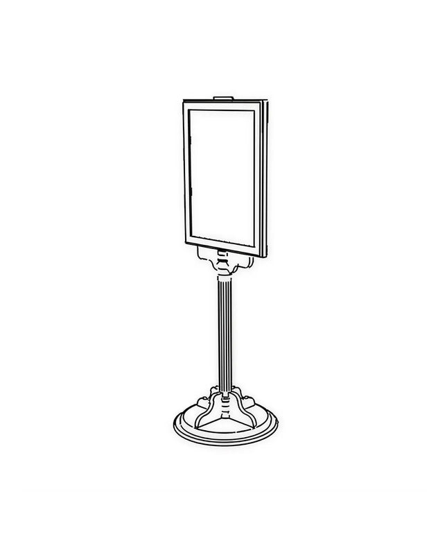 Giá Đỡ Biển Hiệu Forbes Industries Cao 137.2 cm Khung Hai Mặt 40.6 x 35.6 cm - Đế Gỗ & Avonite (6820)