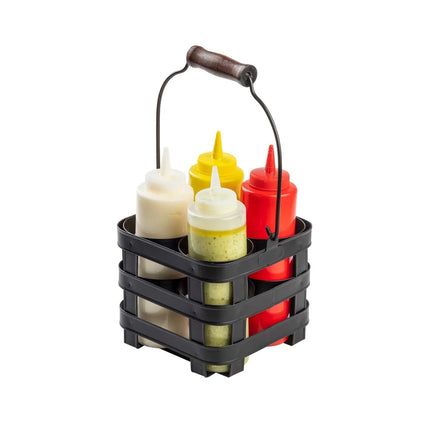 Giá Đỡ Bình Squeeze Tablecraft 11846 4 Ngăn Thép Màu Đen