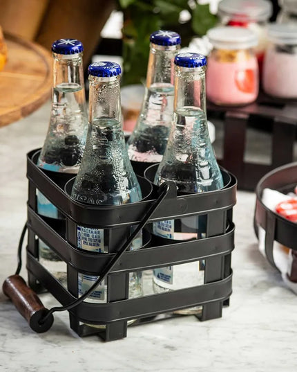 Giá Đỡ Bình Squeeze Tablecraft 11846 4 Ngăn Thép Màu Đen