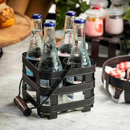 Giá Đỡ Bình Squeeze Tablecraft 11846 4 Ngăn Thép Màu Đen