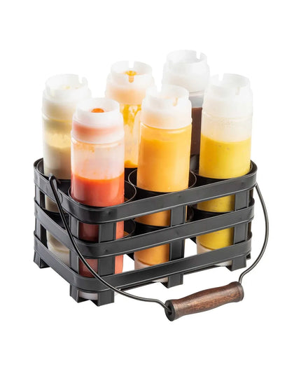 Giá Đỡ Chai Bóp 6 Ngăn Tablecraft 11847 - Thép, Màu Đen