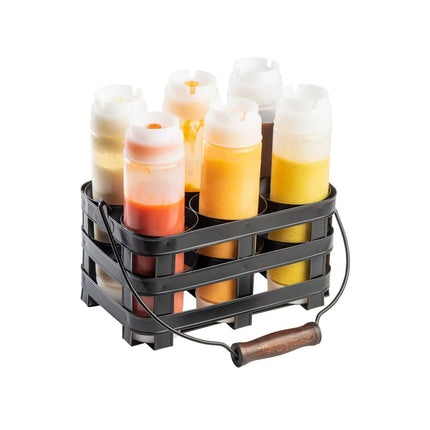 Giá Đỡ Chai Bóp 6 Ngăn Tablecraft 11847 - Thép, Màu Đen