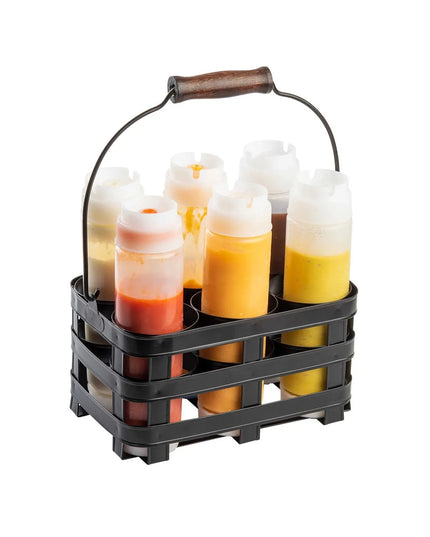 Giá Đỡ Chai Bóp 6 Ngăn Tablecraft 11847 - Thép, Màu Đen
