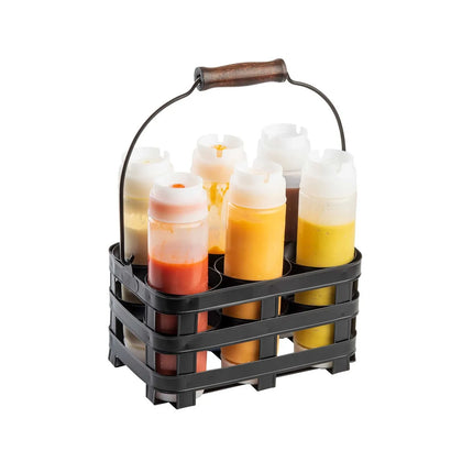 Giá Đỡ Chai Bóp 6 Ngăn Tablecraft 11847 - Thép, Màu Đen