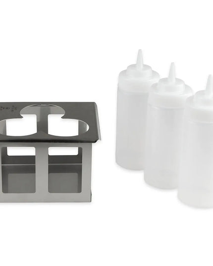 Giá Đỡ Chai Bóp Server 3 Vị Trí Kèm 3 Chai 473 ml, Inox (86831)