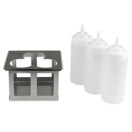 Giá Đỡ Chai Bóp Server 3 Vị Trí Kèm 3 Chai 473 ml, Inox (86831)