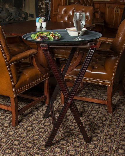 Giá Đỡ Khay Gấp Carlisle C3620W11 50.8 x 45.7 x 76.2 cm 2 Dây Đai Đen, Màu Walnut