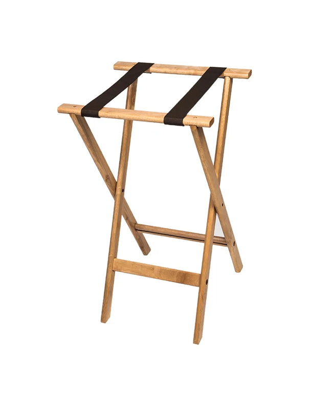 Giá Đỡ Khay Gấp CSL 1170NAT 76.2 cm Dây Đai Nâu, Mặt 47 x 43.2 cm, Khung Gỗ Màu Tự Nhiên