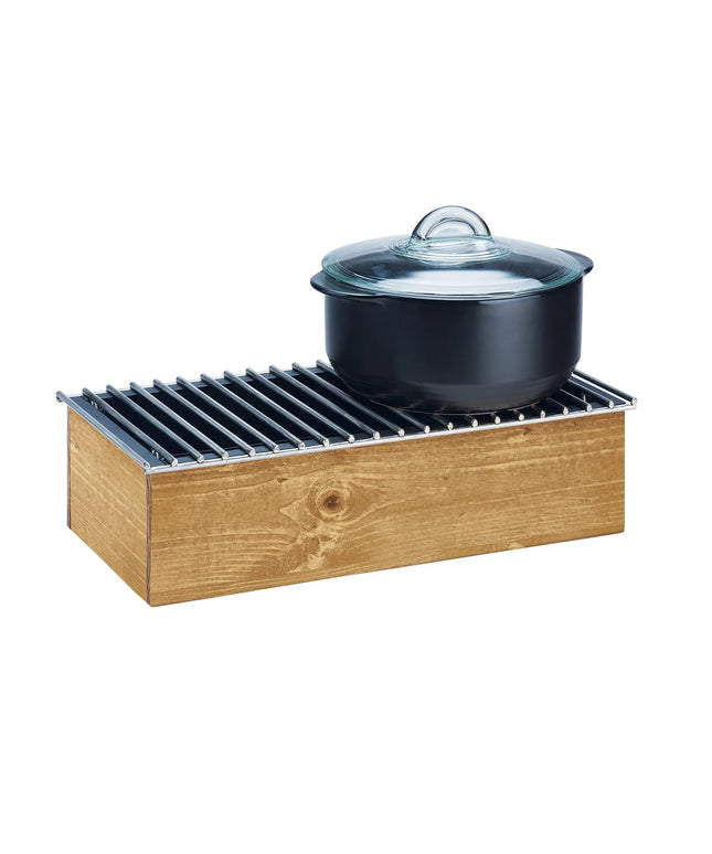 Giá Đỡ Nồi Hâm Cal-Mil 3439-99 Có Khay Đựng Cồn - 50.8 x 25.4 cm, Gỗ Tái Chế